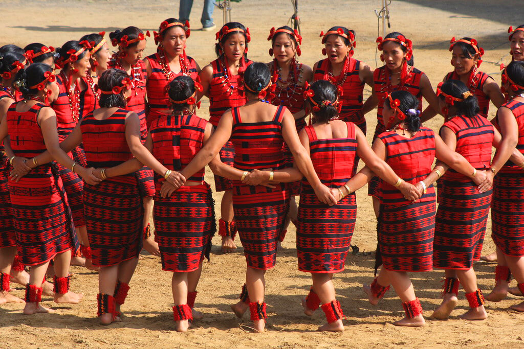 Angami tribe dancers Nagaland Sekrenyi